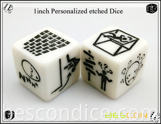 1inch Personalized etched Dice